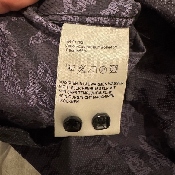 Enzo denim western button up shirt embroidered details square buttons flawed - Picture 7 of 9